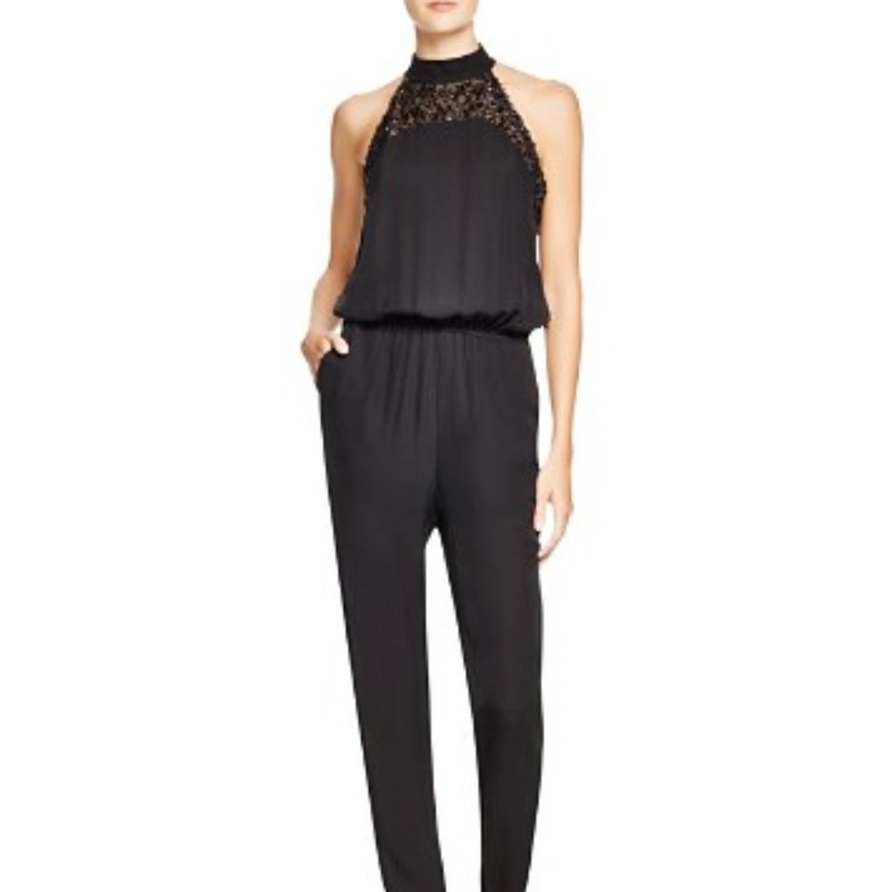 Rebecca Minkoff Hayley beaded halter jumpsuit